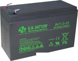 Аккумулятор для ИБП B. B. Battery BC7.2-12 (12В/7 А·ч) от компании Интернет-магазин marchenko - фото 1