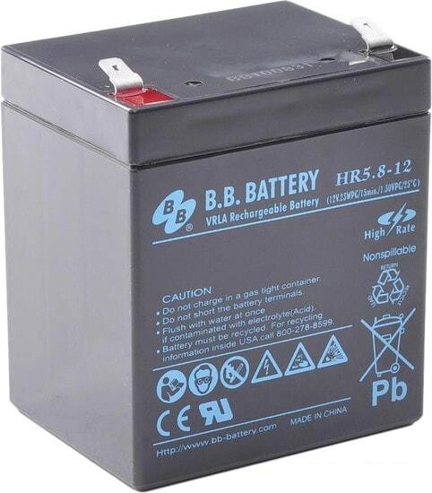 Аккумулятор для ИБП B. B. Battery HR5.8-12 (12В/5.3 А·ч) от компании Интернет-магазин marchenko - фото 1