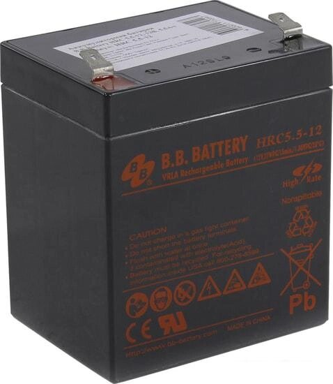 Аккумулятор для ИБП B. B. Battery HRC5.5-12 (12В/5.5 А·ч) от компании Интернет-магазин marchenko - фото 1