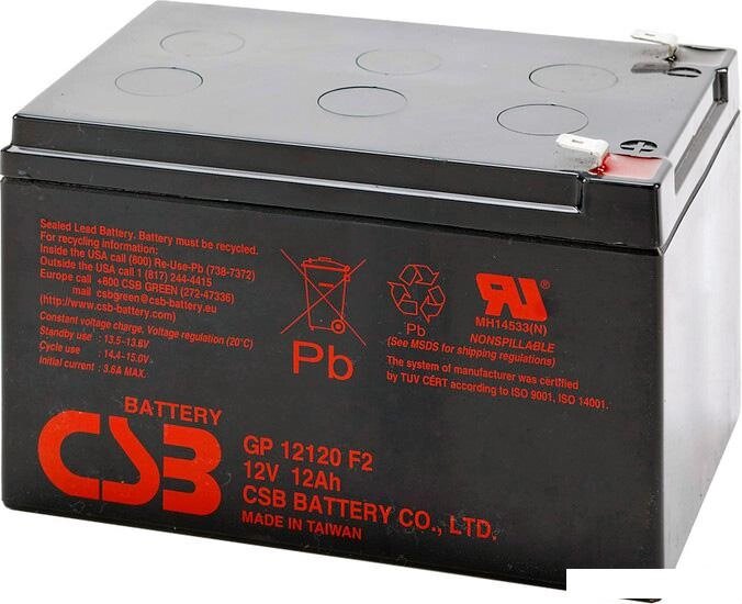 Аккумулятор для ИБП CSB GP12120 (12В/12 А·ч) от компании Интернет-магазин marchenko - фото 1