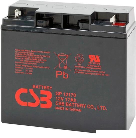 Аккумулятор для ИБП CSB GP12170 (12В/17 А·ч) от компании Интернет-магазин marchenko - фото 1