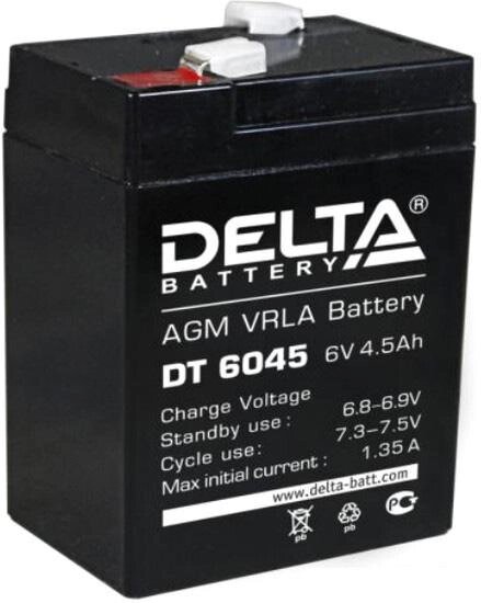 Аккумулятор для ИБП Delta DT 6045 (6В/4.5 А·ч) от компании Интернет-магазин marchenko - фото 1