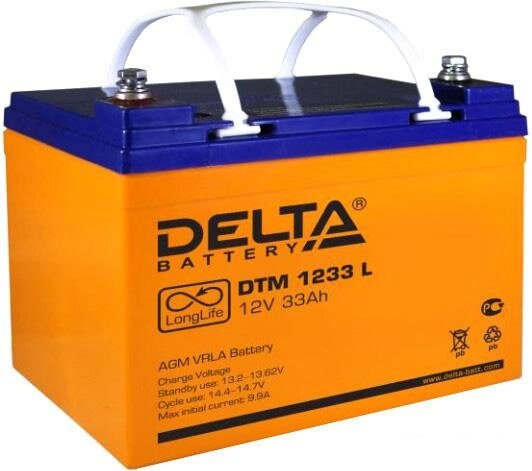 Аккумулятор для ИБП Delta DTM 1233 L (12В/33 А·ч) от компании Интернет-магазин marchenko - фото 1