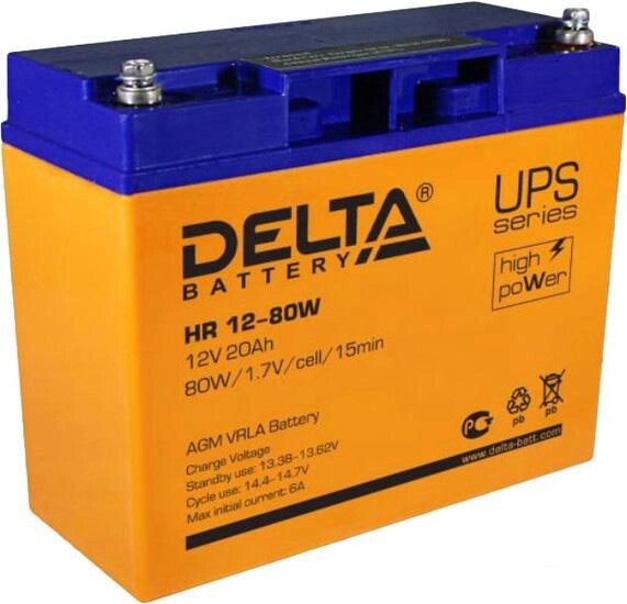 Аккумулятор для ИБП Delta HR 12-80W (12В/20 А·ч) от компании Интернет-магазин marchenko - фото 1