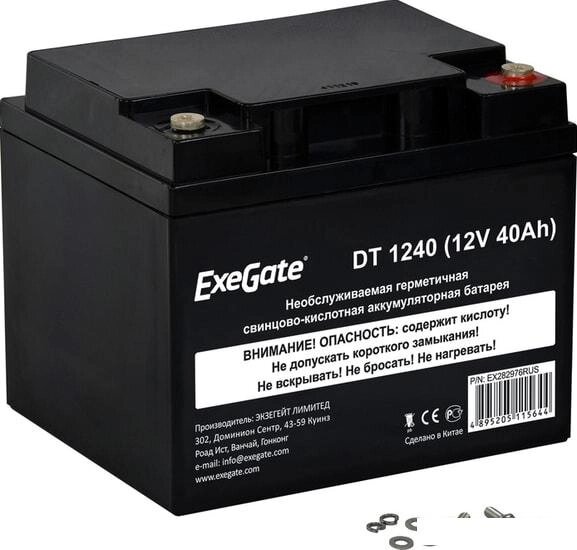 Аккумулятор для ИБП ExeGate DT 1240 (12В, 40 А·ч) от компании Интернет-магазин marchenko - фото 1