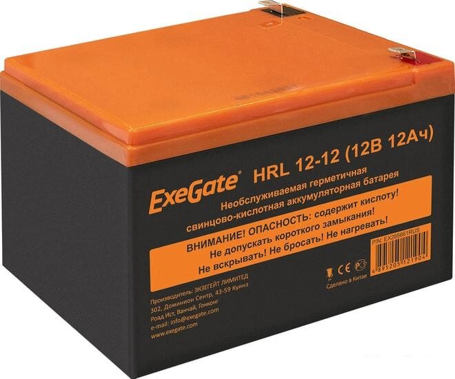 Аккумулятор для ИБП ExeGate HRL 12-12 (12В, 12 А·ч) от компании Интернет-магазин marchenko - фото 1