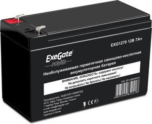 Аккумулятор для ибп exegate power EXG 1270 (12в/7 а·ч) EP129858RUS]