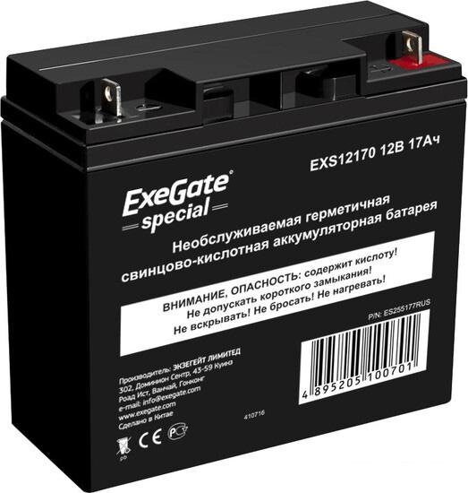 Аккумулятор для ИБП ExeGate Special EXS12170 (12В/17 А·ч) [ES255177RUS] от компании Интернет-магазин marchenko - фото 1