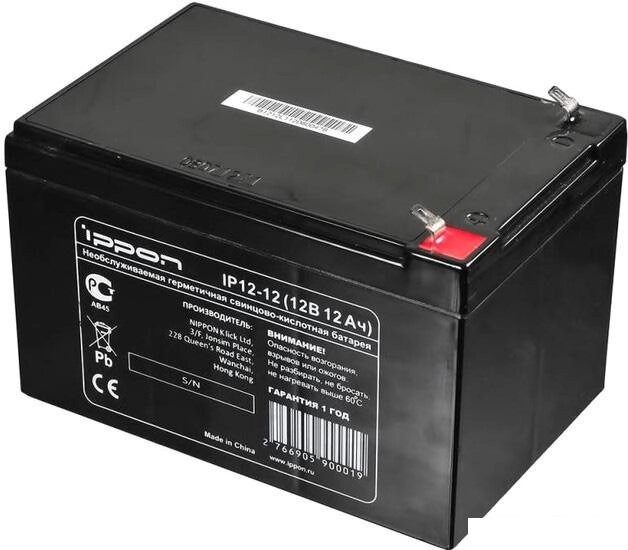 Аккумулятор для ИБП IPPON IP12-12 (12В/12 А·ч) от компании Интернет-магазин marchenko - фото 1