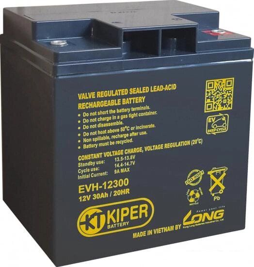 Аккумулятор для ИБП Kiper EVH-12300 (12В/30 А·ч) от компании Интернет-магазин marchenko - фото 1