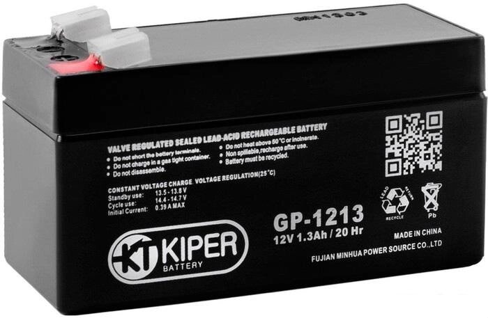 Аккумулятор для ИБП Kiper GP-1213 F1 (12В/1.3 А·ч) от компании Интернет-магазин marchenko - фото 1
