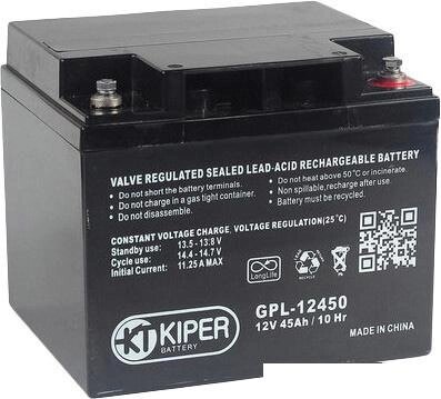 Аккумулятор для ИБП Kiper GPL-12450 (12В/45 А·ч) от компании Интернет-магазин marchenko - фото 1