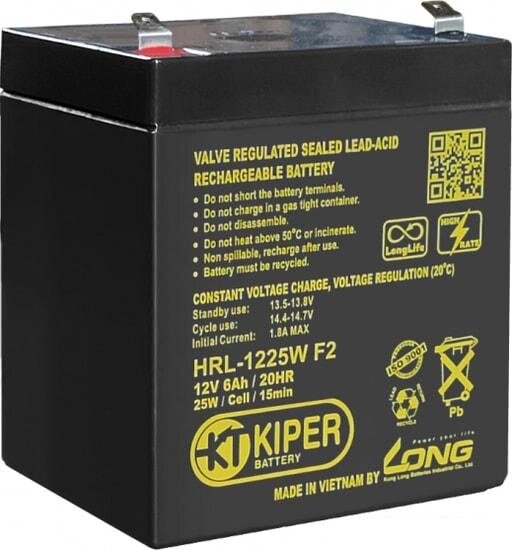 Аккумулятор для ИБП Kiper HRL-1225W F2 (12В/6 А·ч) от компании Интернет-магазин marchenko - фото 1