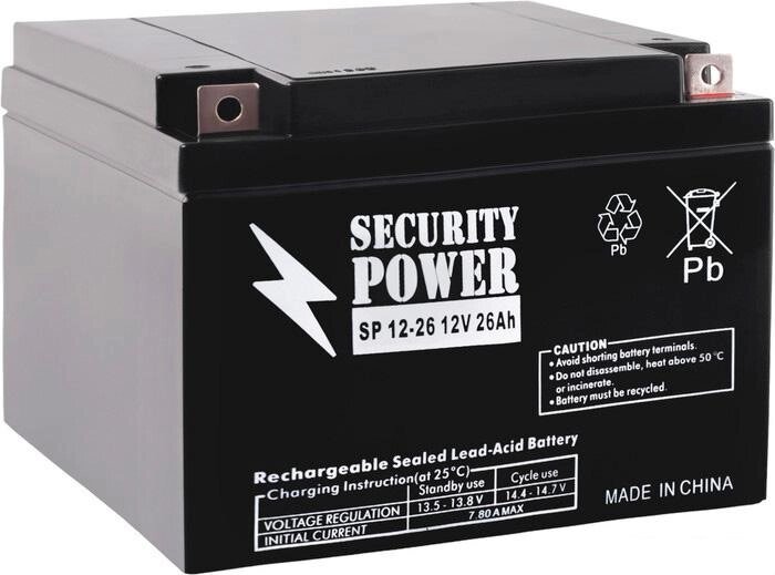 Аккумулятор для ИБП Security Power SP 12-26 (12В/26 А·ч) от компании Интернет-магазин marchenko - фото 1