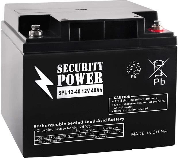 Аккумулятор для ИБП Security Power SPL 12-40 (12В/40 А·ч) от компании Интернет-магазин marchenko - фото 1