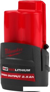 Аккумулятор Milwaukee M12 M12HB2.5 4932480164 (12В/2.5 Ач)