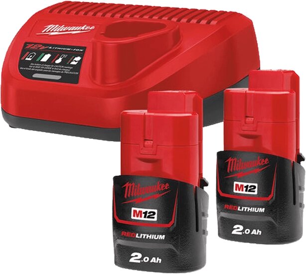 Аккумулятор с зарядным устройством Milwaukee M12 M12NRG-202 4933459209 (2 x 12В/2 Ач + 12В) от компании Интернет-магазин marchenko - фото 1