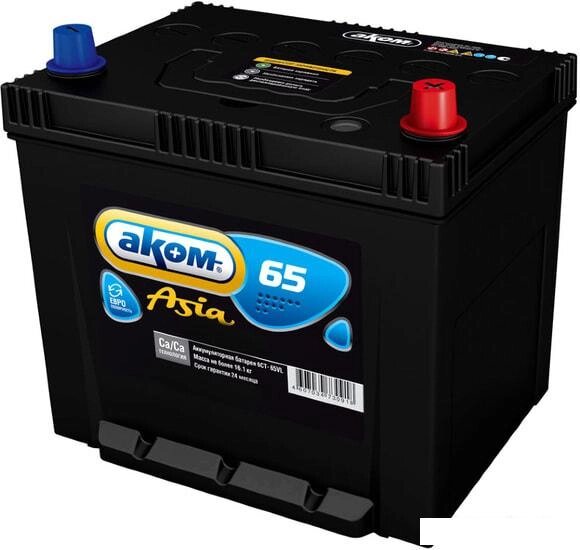 Автомобильный аккумулятор AKOM Asia 65e (65 А·ч) от компании Интернет-магазин marchenko - фото 1