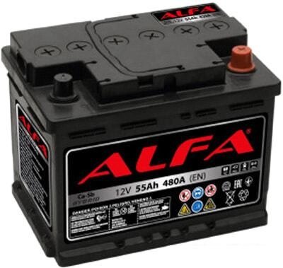 Автомобильный аккумулятор ALFA Hybrid 55 R (55 А·ч) от компании Интернет-магазин marchenko - фото 1