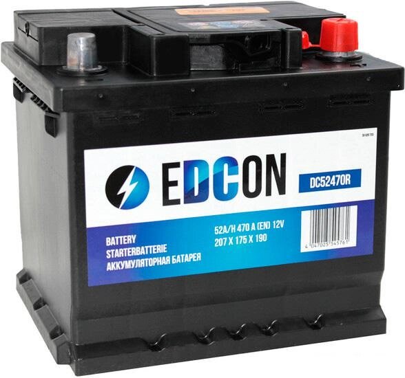Автомобильный аккумулятор EDCON DC52470R (52 А·ч) от компании Интернет-магазин marchenko - фото 1