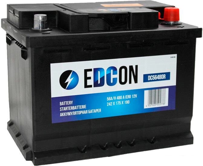 Автомобильный аккумулятор EDCON DC56480R (56 А·ч) от компании Интернет-магазин marchenko - фото 1