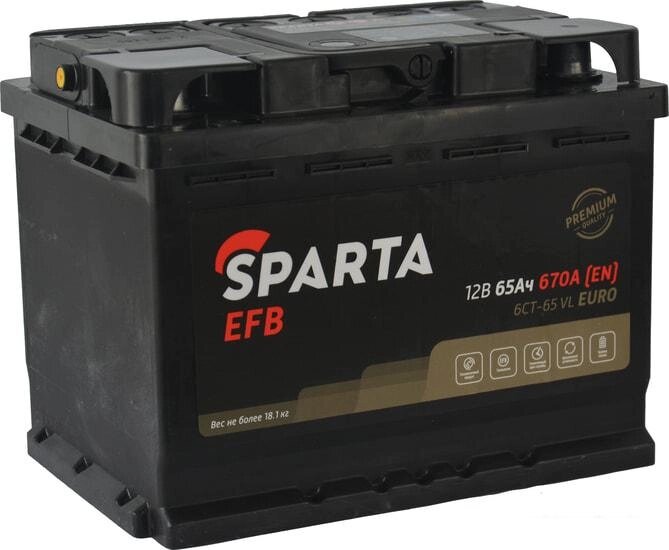 Автомобильный аккумулятор Sparta EFB 6CT-65 VL Euro (65 А·ч) от компании Интернет-магазин marchenko - фото 1