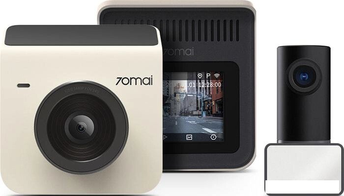 Автомобильный видеорегистратор 70mai Dash Cam A400 + камера заднего вида RC09 (бежевый) от компании Интернет-магазин marchenko - фото 1
