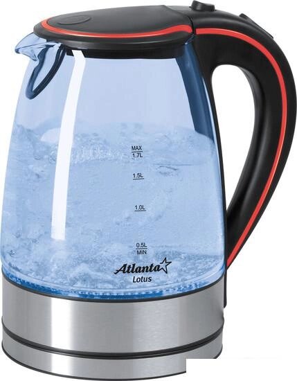 Чайник Atlanta ATH-691 (черный/красный) от компании Интернет-магазин marchenko - фото 1