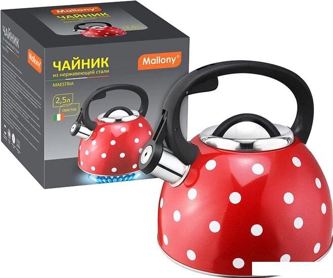 Чайник со свистком Mallony Maestria (красный) от компании Интернет-магазин marchenko - фото 1