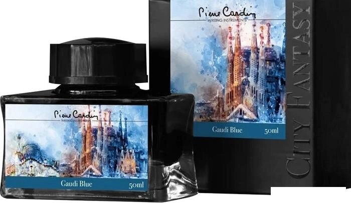 Чернила для перьевой ручки Pierre Cardin City Fantasy PC332-L4 (50 мл, синий Гауди) от компании Интернет-магазин marchenko - фото 1