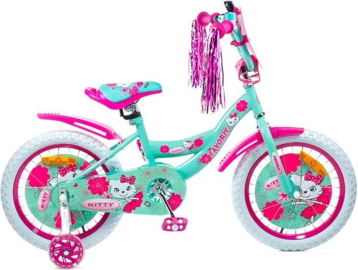 Детский велосипед Favorit Kitty 16 KIT-16GN (розовый/бирюзовый) от компании Интернет-магазин marchenko - фото 1