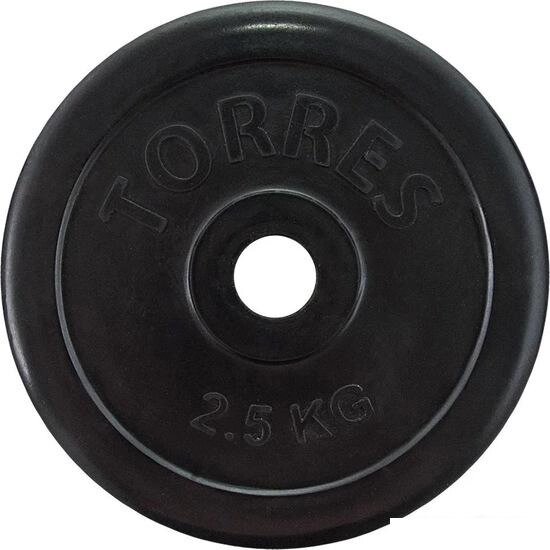 Диск Torres PL50692 25 мм 2.5 кг (черный) от компании Интернет-магазин marchenko - фото 1