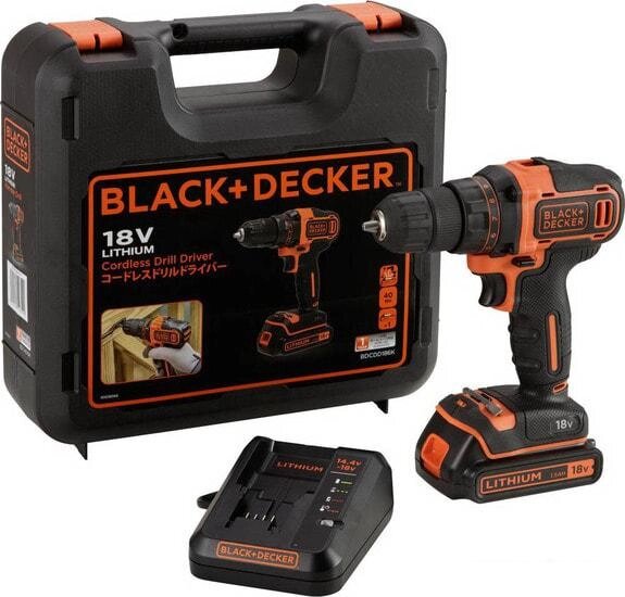 Дрель-шуруповерт Black & Decker BDCDD186K1B (с 2-мя АКБ) от компании Интернет-магазин marchenko - фото 1