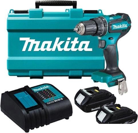 Дрель-шуруповерт Makita DHP485SYE (с 2-мя АКБ, кейс) от компании Интернет-магазин marchenko - фото 1