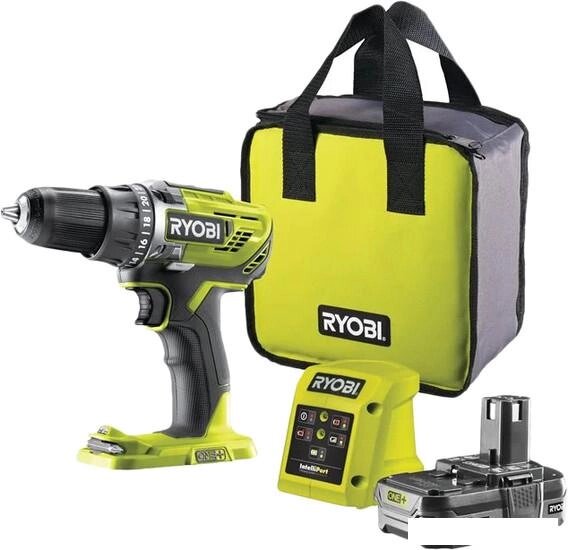 Дрель-шуруповерт Ryobi R18DD3-115S 5133005301 (с 1-им АКБ 1.5 Ач, сумка) от компании Интернет-магазин marchenko - фото 1