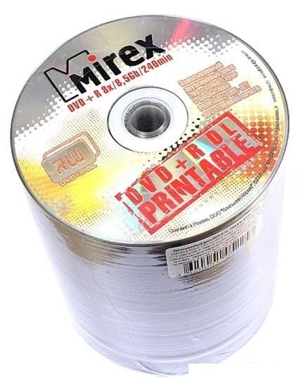 DVD-R диск Mirex Dual Layer 8.5Gb 8x Mirex printable in-t 100 шт. Bulk UL130069A8T от компании Интернет-магазин marchenko - фото 1