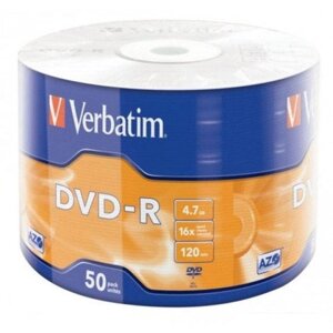 DVD-R диск Verbatim 4.7Gb 16x Verbatim DLP Matt Silver по 50 шт. в плёнке 043788