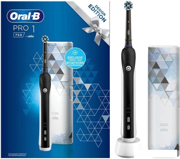 Электрическая зубная щетка Oral-B Pro 1 750 Cross Action D16.513.1UX (черный) от компании Интернет-магазин marchenko - фото 1