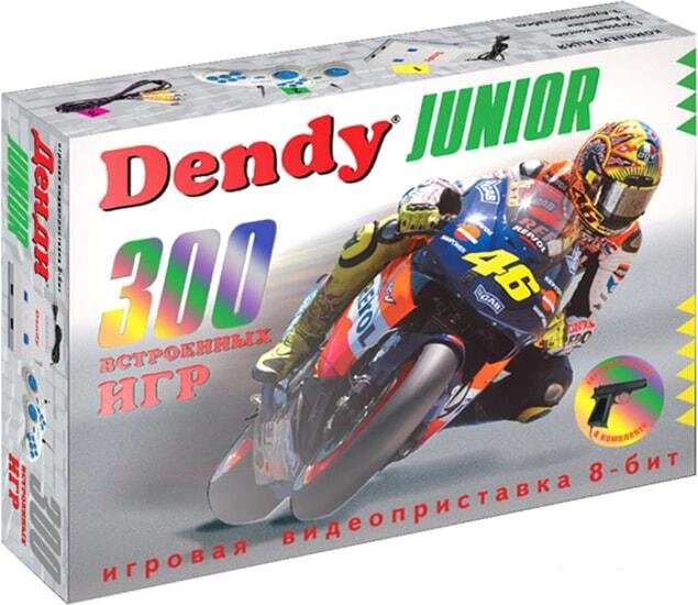 Игровая приставка Dendy Dendy Junior (300 игр + световой пистолет) от компании Интернет-магазин marchenko - фото 1