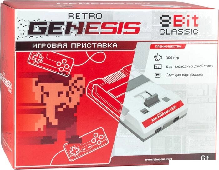 Игровая приставка Retro Genesis 8 Bit Classic (2 геймпада, 300 игр) от компании Интернет-магазин marchenko - фото 1