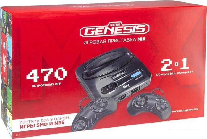 Игровая приставка Retro Genesis Mix 8+16 Bit (2 геймпада, 470 игр) от компании Интернет-магазин marchenko - фото 1