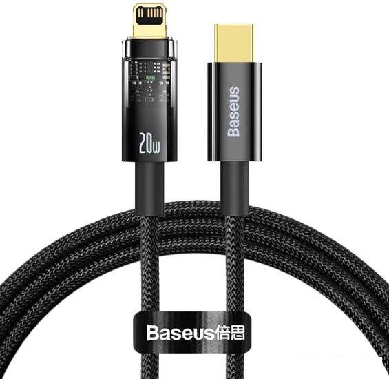 Кабель Baseus Explorer Series Auto Power-Off Fast Charging USB Type-C - Lightning (2 м, черный) от компании Интернет-магазин marchenko - фото 1