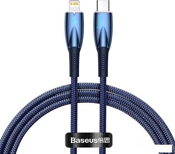 Кабель Baseus Glimmer Series Fast Charging Data Cable Type-C - Lightning 20W CADH000003 (1 м, синий) от компании Интернет-магазин marchenko - фото 1