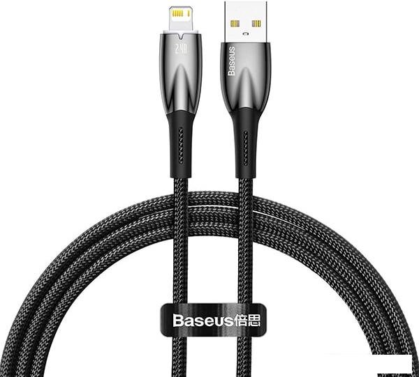 Кабель Baseus Glimmer Series Fast Charging Data Cable USB Type-A - Lightning 2.4A CADH000301 (2 м, черный) от компании Интернет-магазин marchenko - фото 1