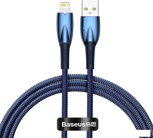 Кабель Baseus Glimmer Series Fast Charging Data Cable USB Type-A - Lightning 2.4A CADH000303 (2 м, синий) от компании Интернет-магазин marchenko - фото 1