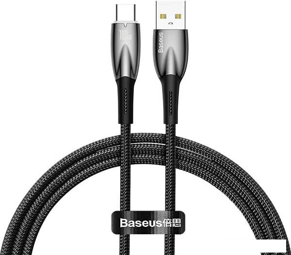 Кабель Baseus Glimmer Series Fast Charging Data Cable USB Type-A - Type-C 100W CADH000401 (1 м, черный) от компании Интернет-магазин marchenko - фото 1