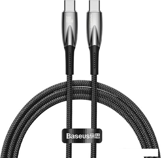 Кабель Baseus Glimmer Series Fast Charging Data Cable USB Type-C - Type-C 100W CADH000701 (1 м, черный) от компании Интернет-магазин marchenko - фото 1