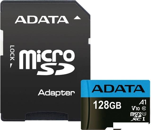 Карта памяти A-Data Premier AUSDX128GUICL10A1-RA1 microSDXC 128GB (с адаптером) от компании Интернет-магазин marchenko - фото 1