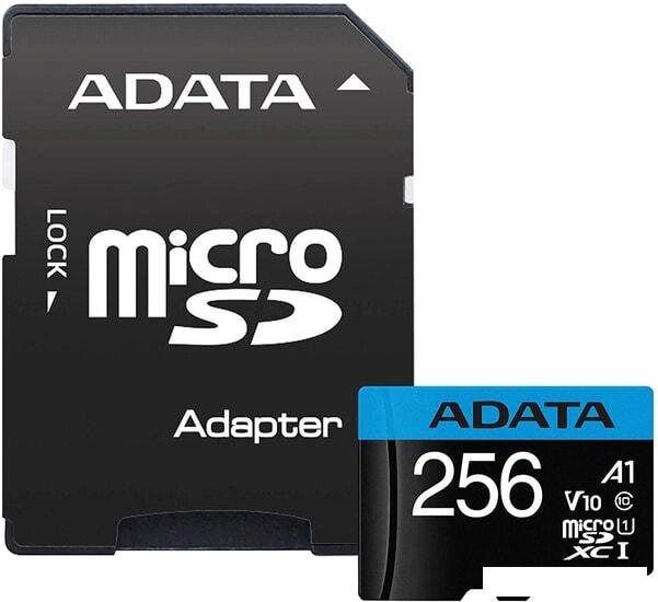 Карта памяти A-Data Premier AUSDX256GUICL10A1-RA1 microSDXC 256GB (с адаптером) от компании Интернет-магазин marchenko - фото 1