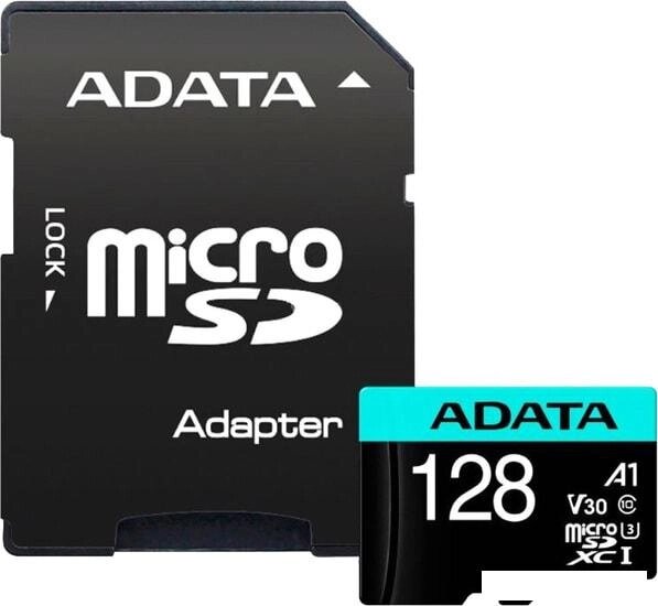 Карта памяти A-Data Premier Pro AUSDX128GUI3V30SA2-RA1 microSDXC 128GB (с адаптером) от компании Интернет-магазин marchenko - фото 1